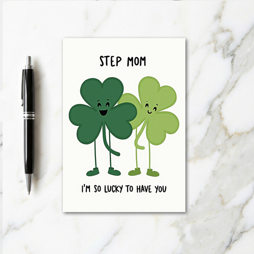 Lucky Step Mom Greeting Card