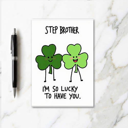 Lucky Stepbrother Shamrock Card
