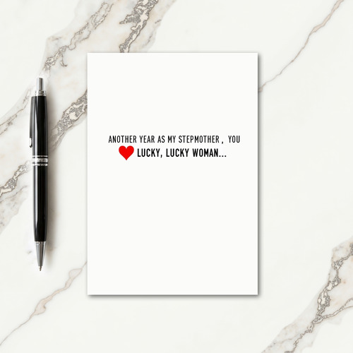 Lucky Stepmother Heart Card