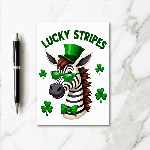 Lucky Stripes Zebra Card