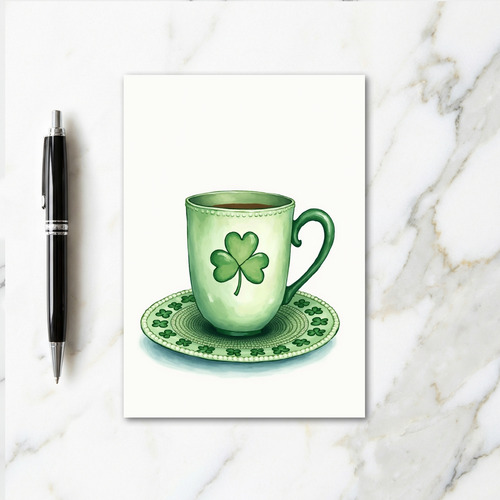 Lucky Tea Cup St Patricks Day Card