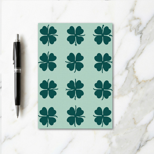 Lucky Teal Clover Pattern Card