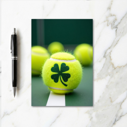 Lucky Tennis Ball Green Court Card