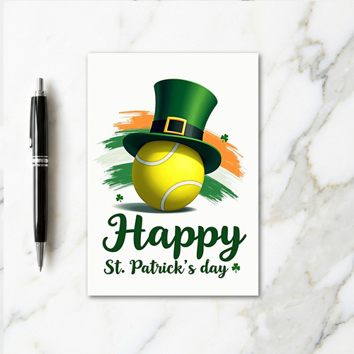 Lucky Tennis Hat St Patricks Card