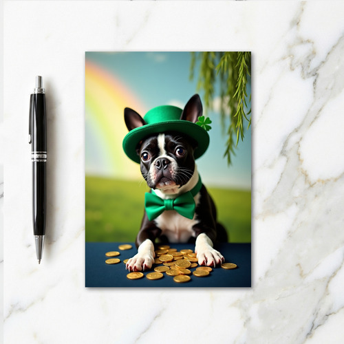 Lucky Terrier St Patricks Day Card