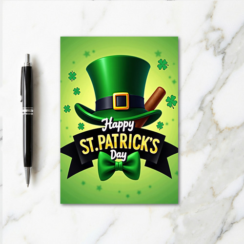 Lucky Top Hat St Patricks Day Card