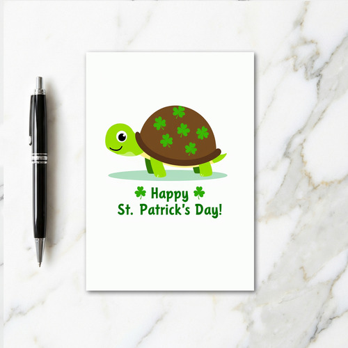 Lucky Turtle St Patricks Day Card