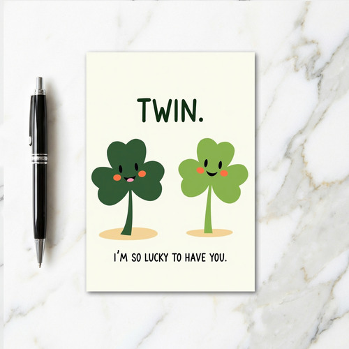 Lucky Twin Shamrock Card