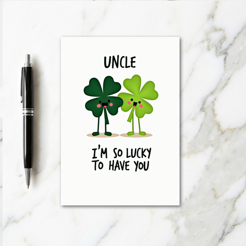 Lucky Uncle Happy Clover Card