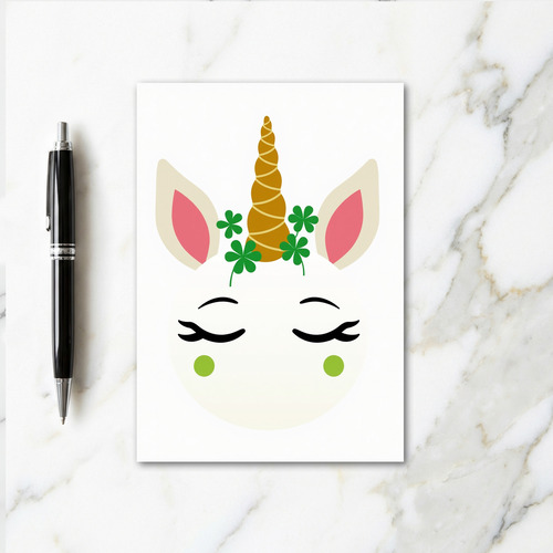 Lucky Unicorn Head Art Card