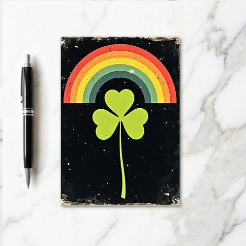 Lucky Vintage Shamrock Rainbow Card
