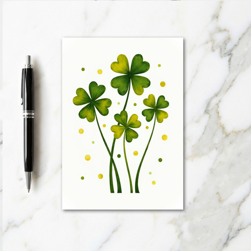 Lucky Watercolor Leaves Card