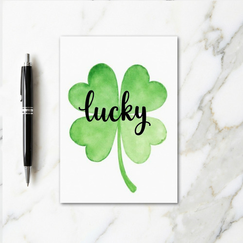 Lucky Watercolor Style Card