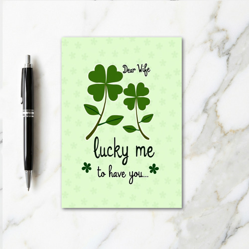 Lucky Wife Clover Card