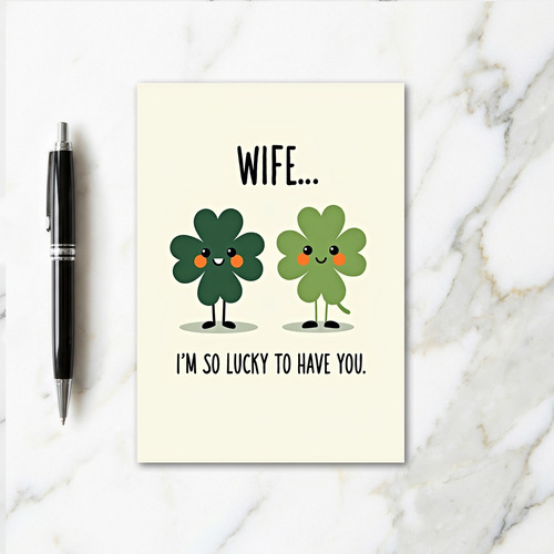 Lucky Wife Shamrock Art Card