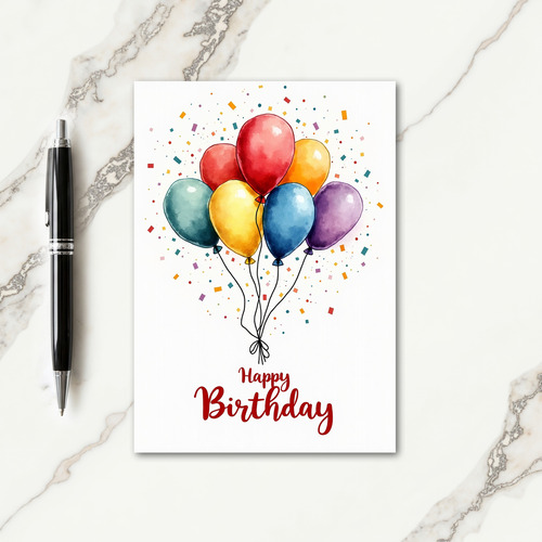 Luminous Balloon Birthday Card