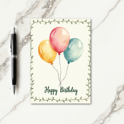 Luminous Balloons Birthday Card