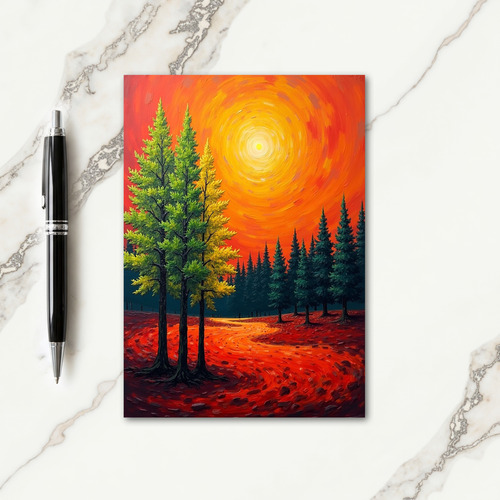 Luminous Birthday Trees Card