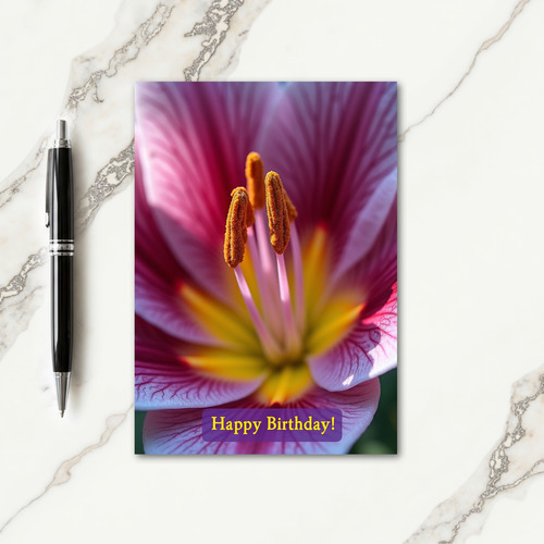 Luminous Blossom Birthday Card