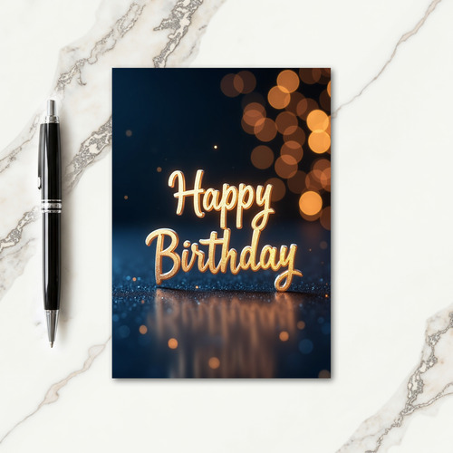 Luminous Bokeh Birthday Card
