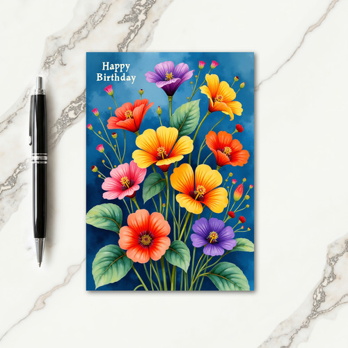 Luminous Bouquet Birthday Card