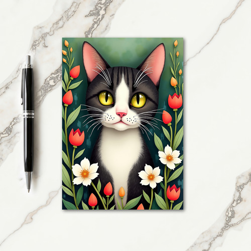 Luminous Cat Birthday Card