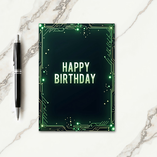 Luminous Circuit Birthday Card