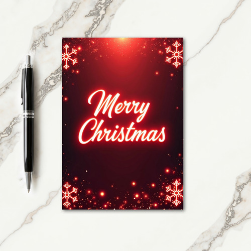 Luminous Crimson Christmas Card