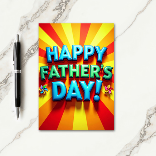 Luminous Fathers Day Burst Card