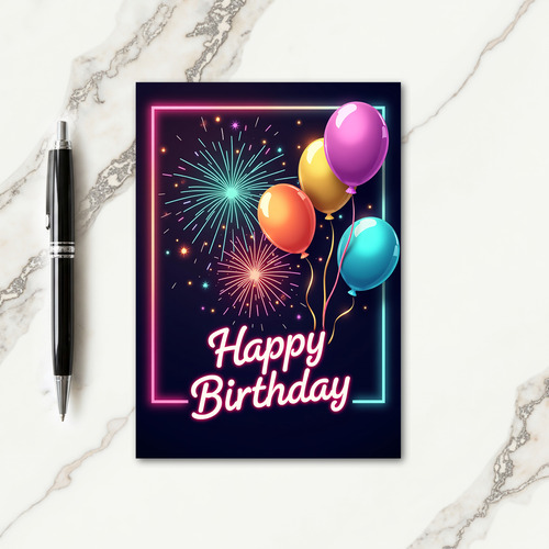 Luminous Festive Birthday Card