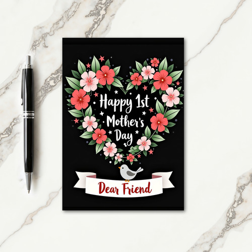 Luminous Floral Heart Card