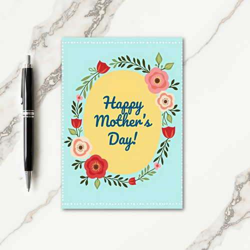 Luminous Floral Oval Card