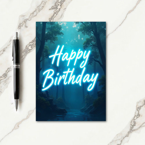 Luminous Forest Birthday Card