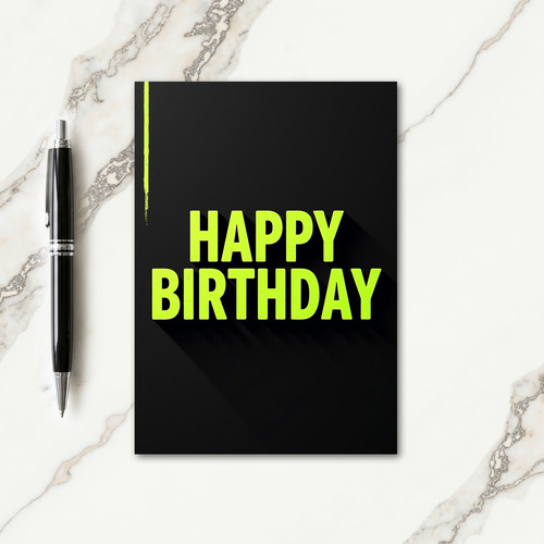 Luminous Green Birthday Card