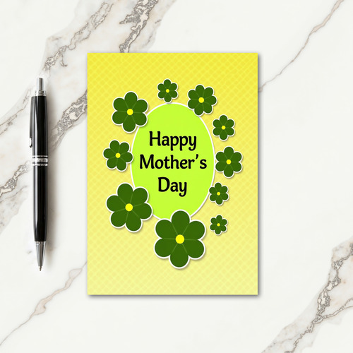 Luminous Green Floral Card