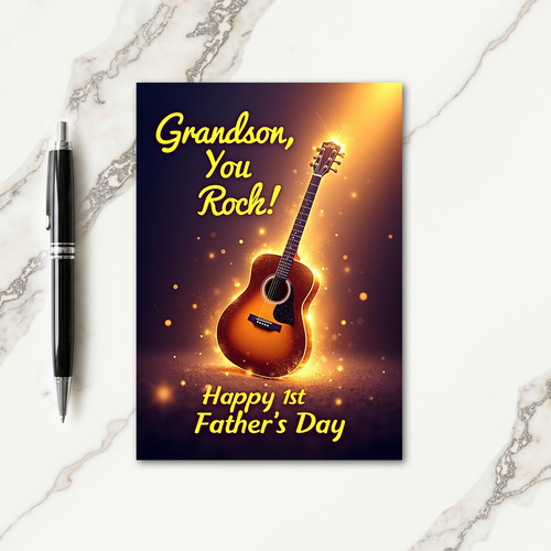 Luminous Guitar Fathers Day Card