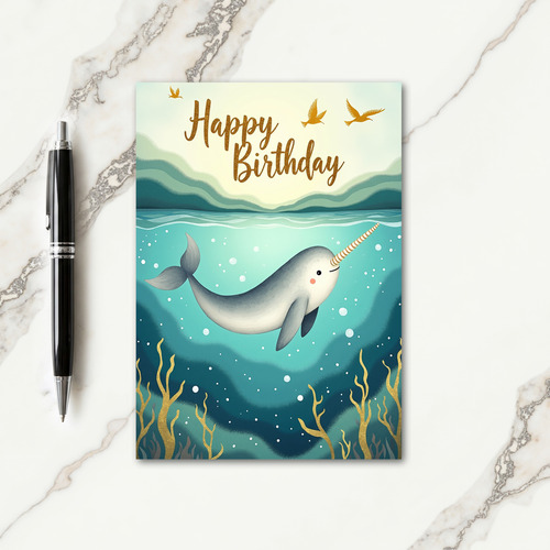 Luminous Marine Birthday Card