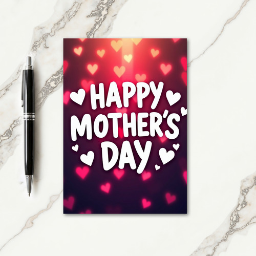 Luminous Mothers Day Hearts Card
