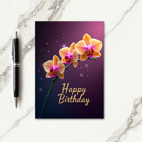 Luminous Orchid Birthday Card