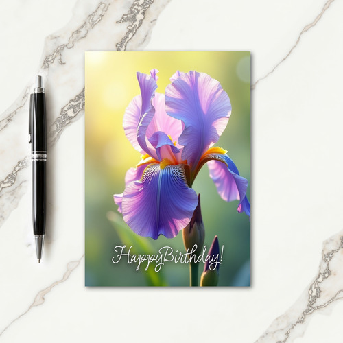 Luminous Petal Birthday Card