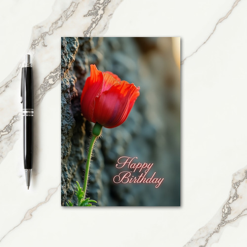 Luminous Petals Birthday Card