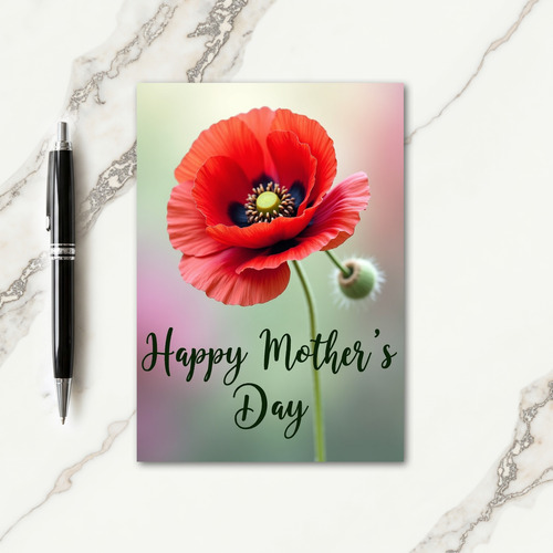 Luminous Poppy Mothers Day Card