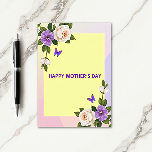 Luminous Purple Mothers Day Card