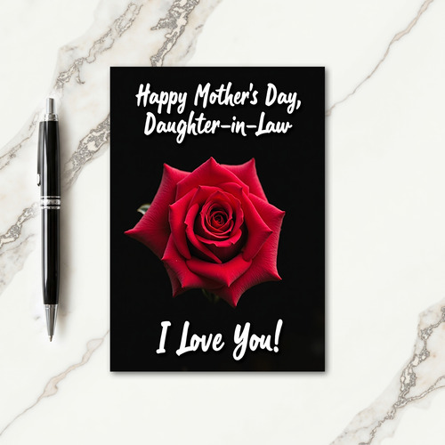 Luminous Red Mothers Day Card