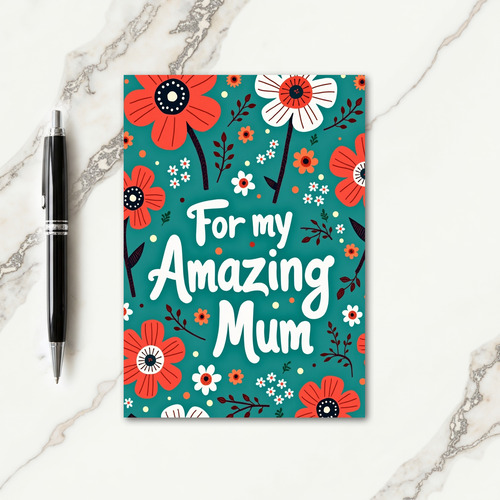 Luminous Script Mum Card
