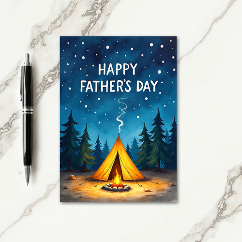 Luminous Tent Fathers Day Card