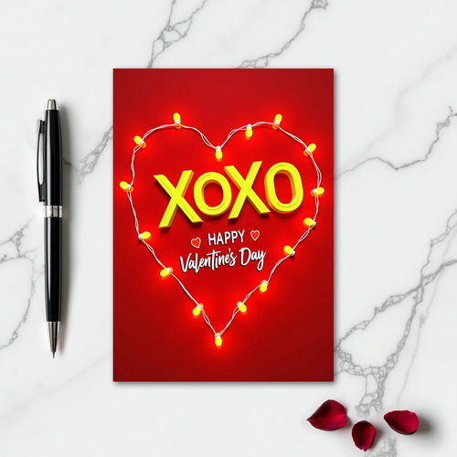 Luminous Valentines Xoxo Card