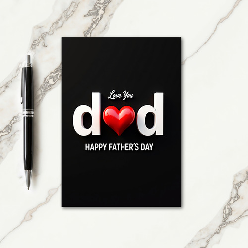 Luminous White Letter Father Card