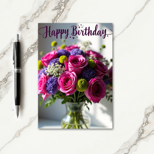Lush Bouquet Birthday Card