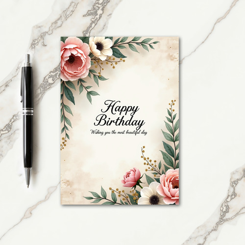 Lush Floral Birthday Card